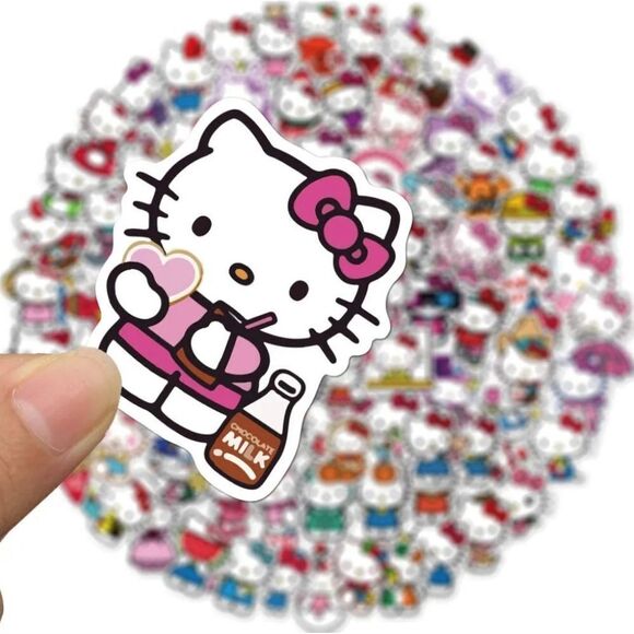 Hello Kitty Sticker Pink Dress Bow Cat Self-Adhesive Matte Laptop Luggage Locker - Picture 4 of 6